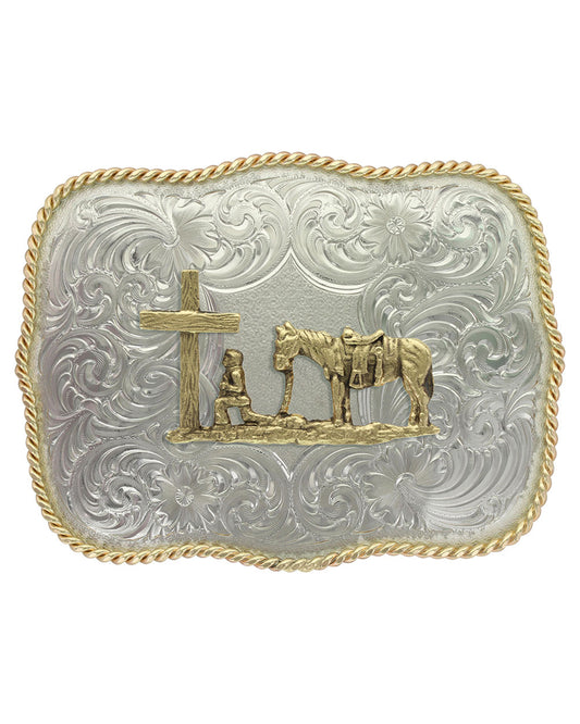 Christian Cowboy Blet Buckle by Montana Silversmiths from Skip’s Western Outfitters | MON-G868-731-O/S