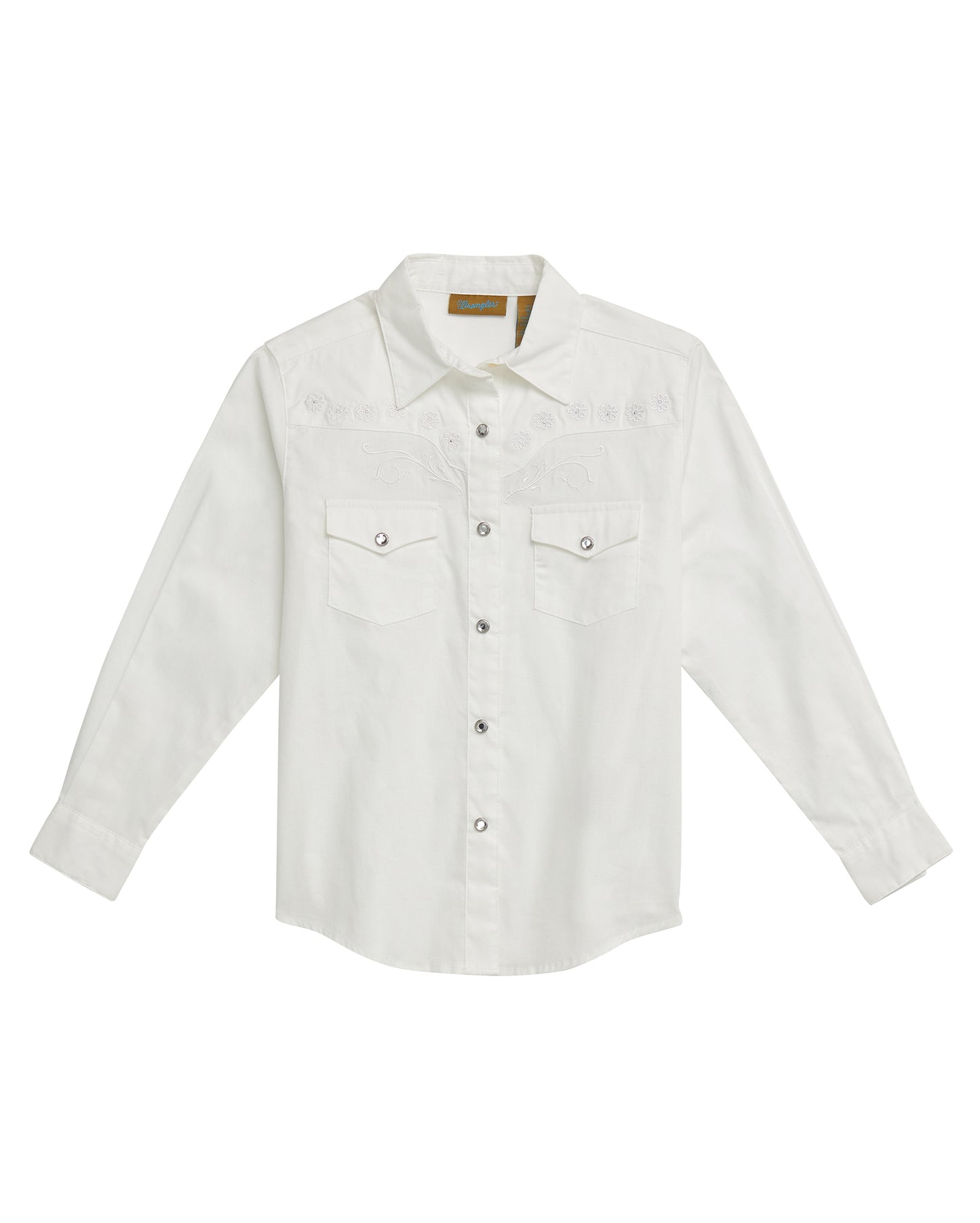 Girls' Western Top by Wrangler from Skip’s Western Outfitters | WRA-GW7001W-XXS-WHT