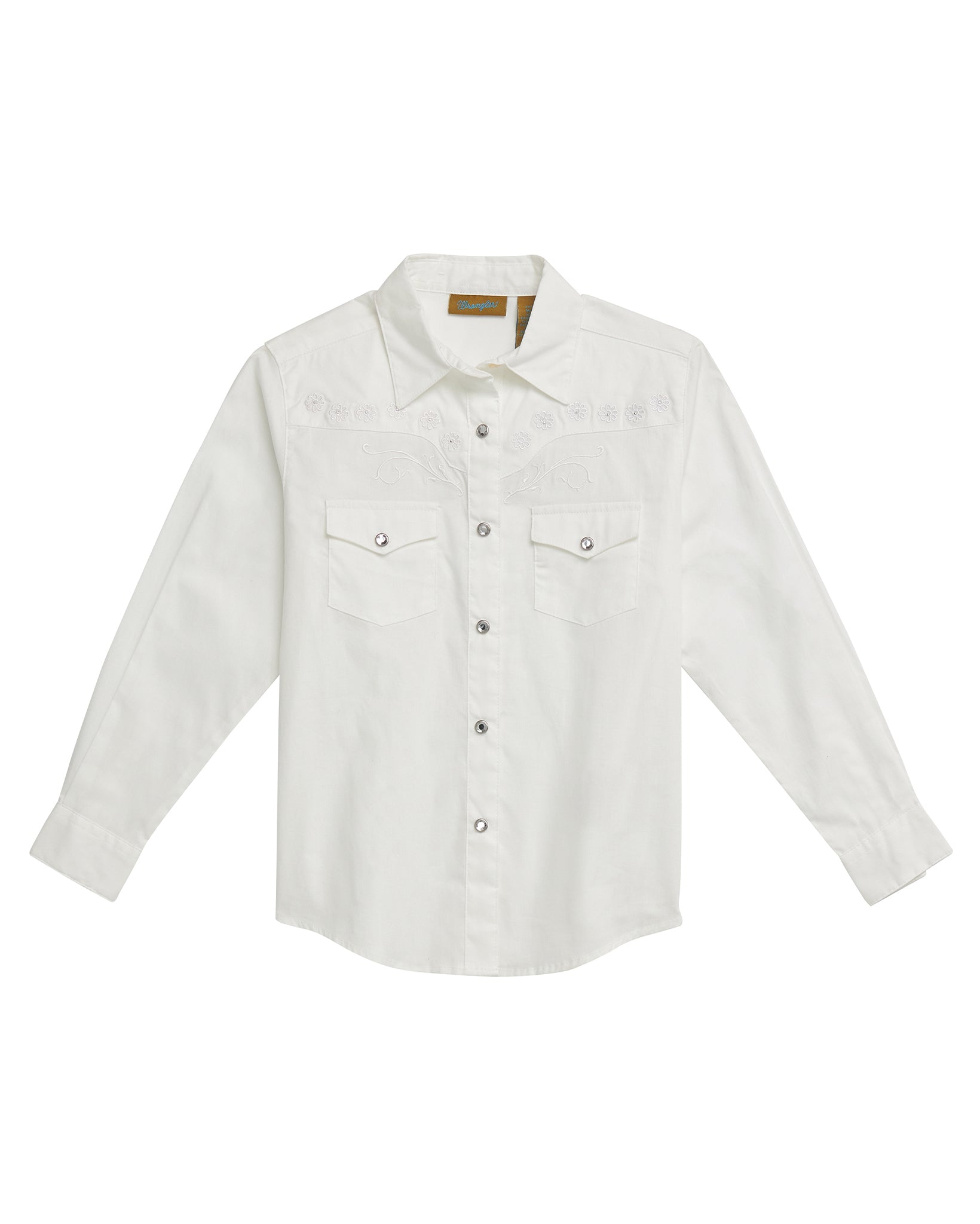 Girls' Western Top by Wrangler from Skip’s Western Outfitters | WRA-GW7001W-XXS-WHT