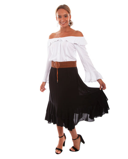 Women's Crochet Maxi Skirt by Scully from Skip’s Western Outfitters | SCU-HC439-BLK-XS-BLACK