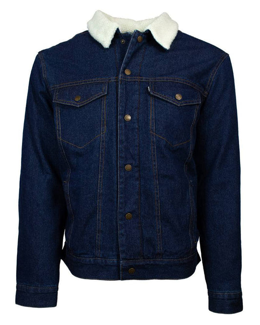 Men's Sherpa And Fleece Denim Jacket by Hooey from Skip’s Western Outfitters | HOO-HJ094DE-S-BLUE