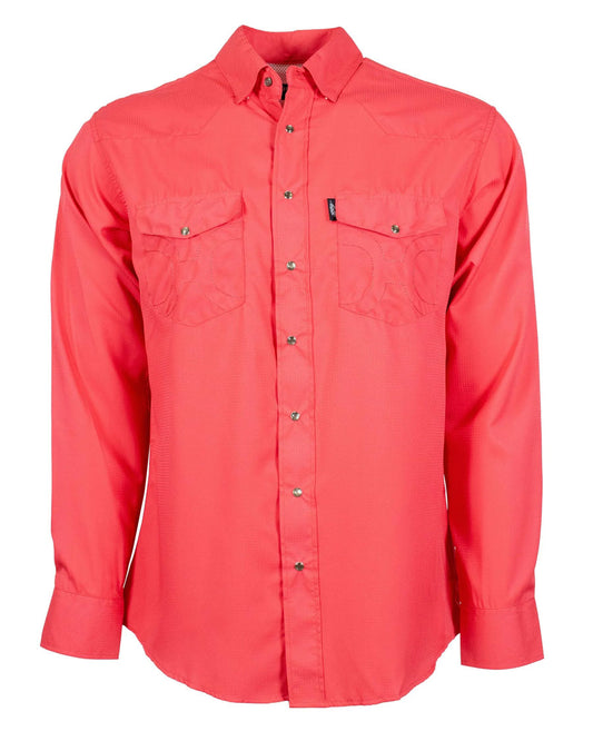 Men's Sol Long Sleeve Shirt by Hooey from Skip’s Western Outfitters | HOO-HT1612PK-S-Watermelon
