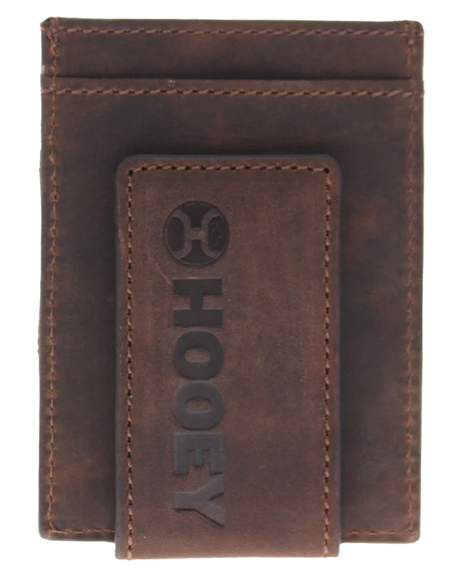 Wyatt Smooth Brown Money Clip With Brown Stitching - Hmc040-Br