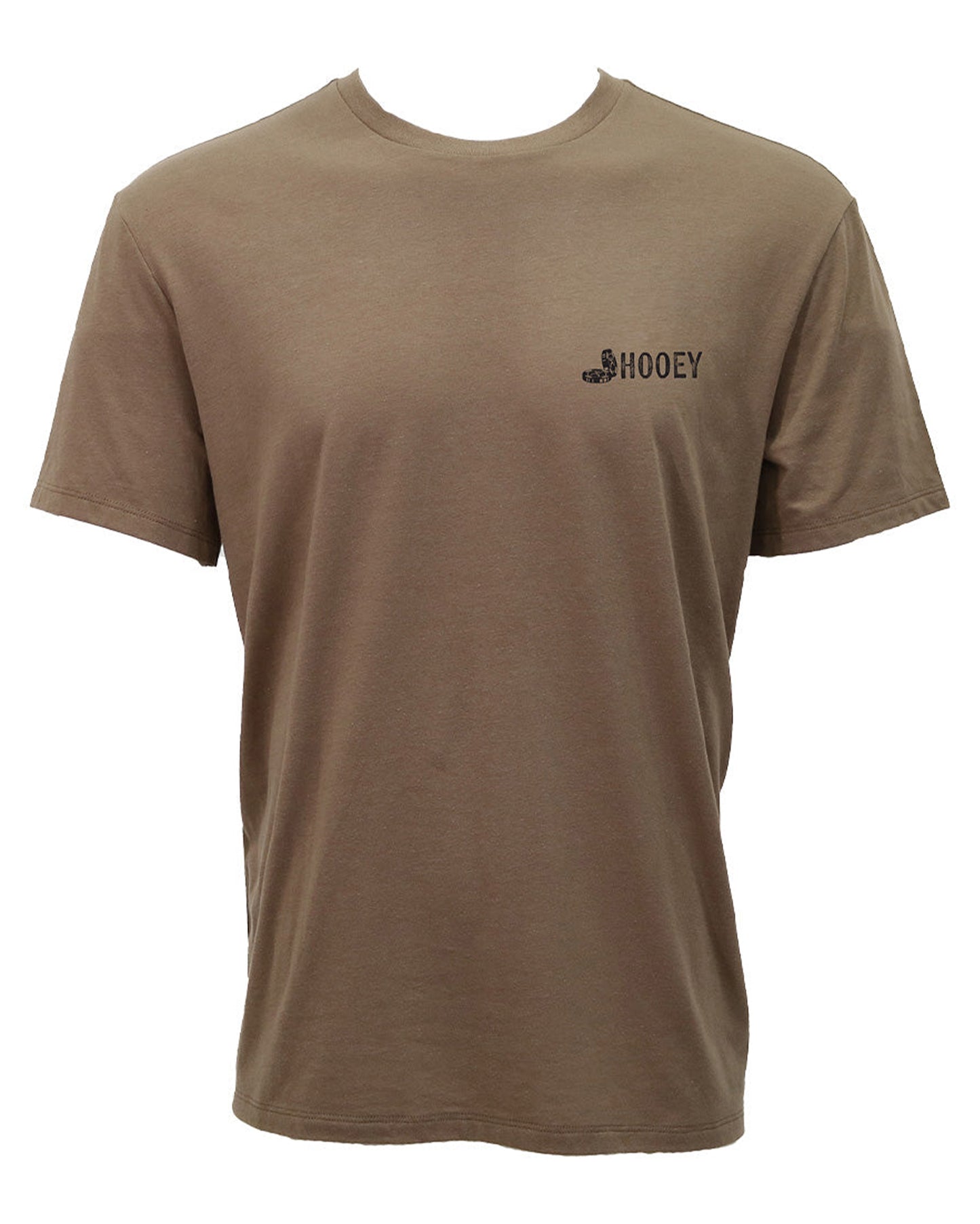 Gambler Men's Shitake Brown Crew Neck Cotton / Poly Short Sleeve T-shirt With Black / White Card Logo On Back - Ht1912Br