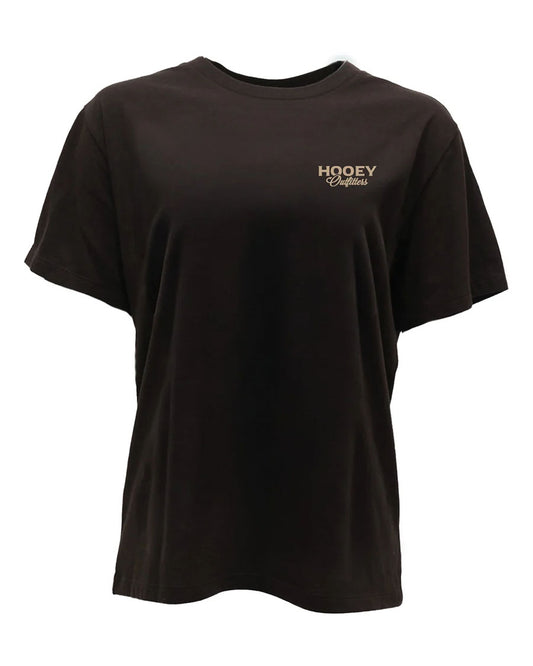 Flock Shot Men's Dark Brown Crew Neck Reactive Dye Short Sleeve T-Shirt With Bird Logo On Back - Ht2610Dkbr