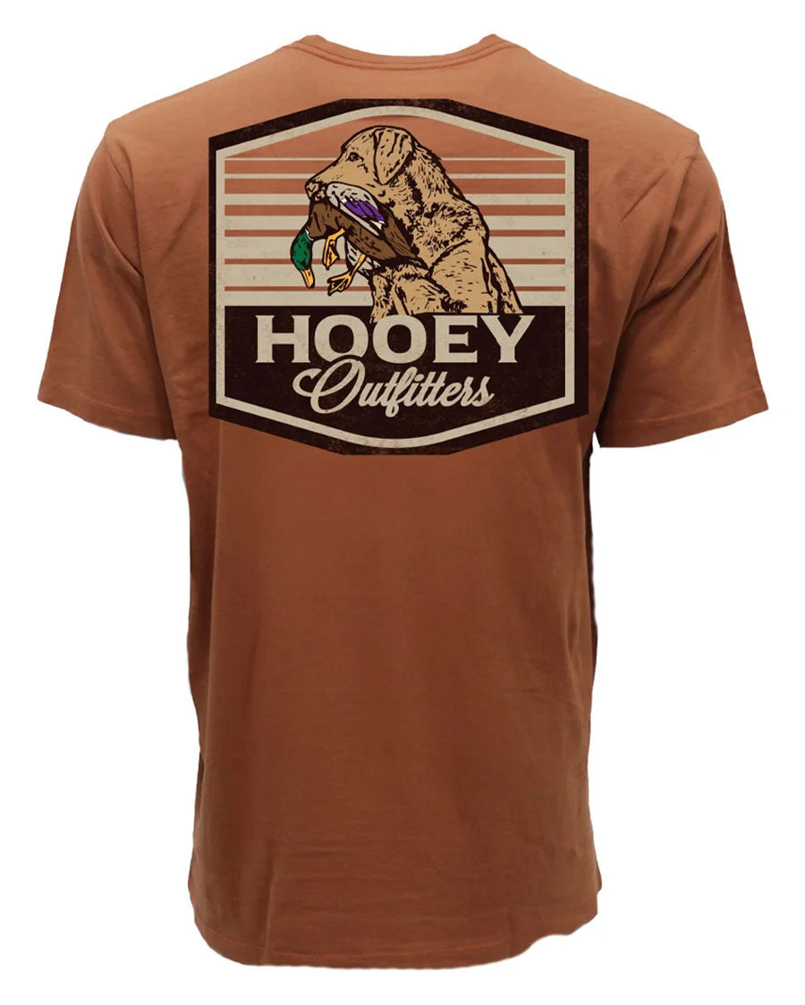 Toller Men's Rust Crew Neck Reactive Dye Short Sleeve T-Shirt With Bird Dog Logo On Back - Ht2656Ru
