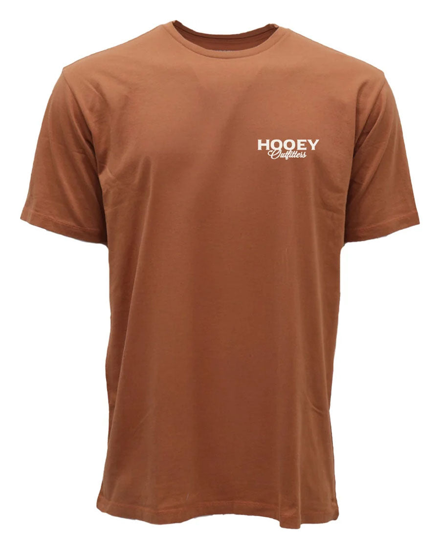 Toller Men's Rust Crew Neck Reactive Dye Short Sleeve T-Shirt With Bird Dog Logo On Back - Ht2656Ru