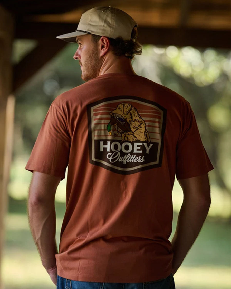 Toller Men's Rust Crew Neck Reactive Dye Short Sleeve T-Shirt With Bird Dog Logo On Back - Ht2656Ru