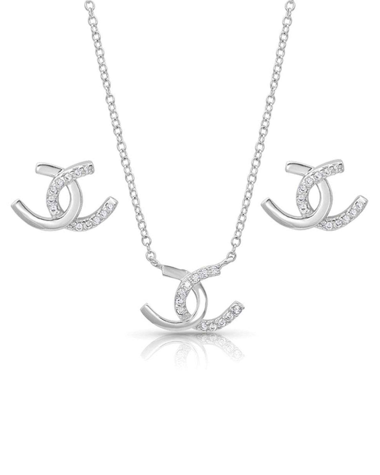 Horseshoe Happiness Jewelry Set by Montana Silversmiths from Skip’s Western Outfitters | MON-JS4505-O/S-REG