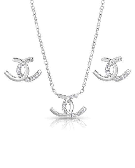 Horseshoe Happiness Jewelry Set by Montana Silversmiths from Skip’s Western Outfitters | MON-JS4505-O/S-REG