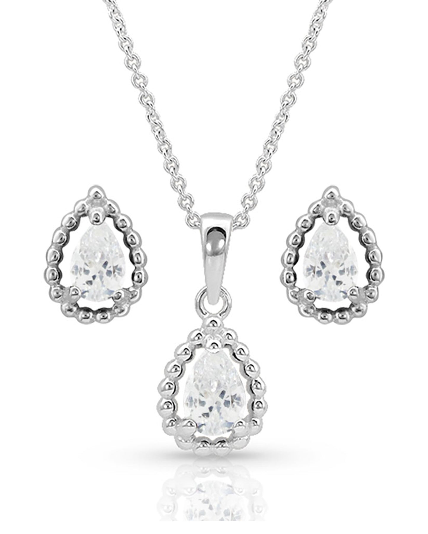 Arctic Rain Teardrop Jewelry Set by Montana Silversmiths from Skip’s Western Outfitters | MON-JS4652-O/S-REG