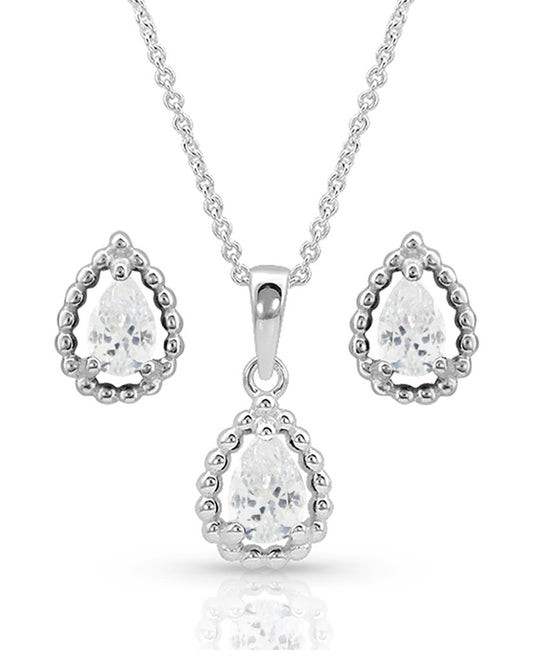 Arctic Rain Teardrop Jewelry Set by Montana Silversmiths from Skip’s Western Outfitters | MON-JS4652-O/S-REG