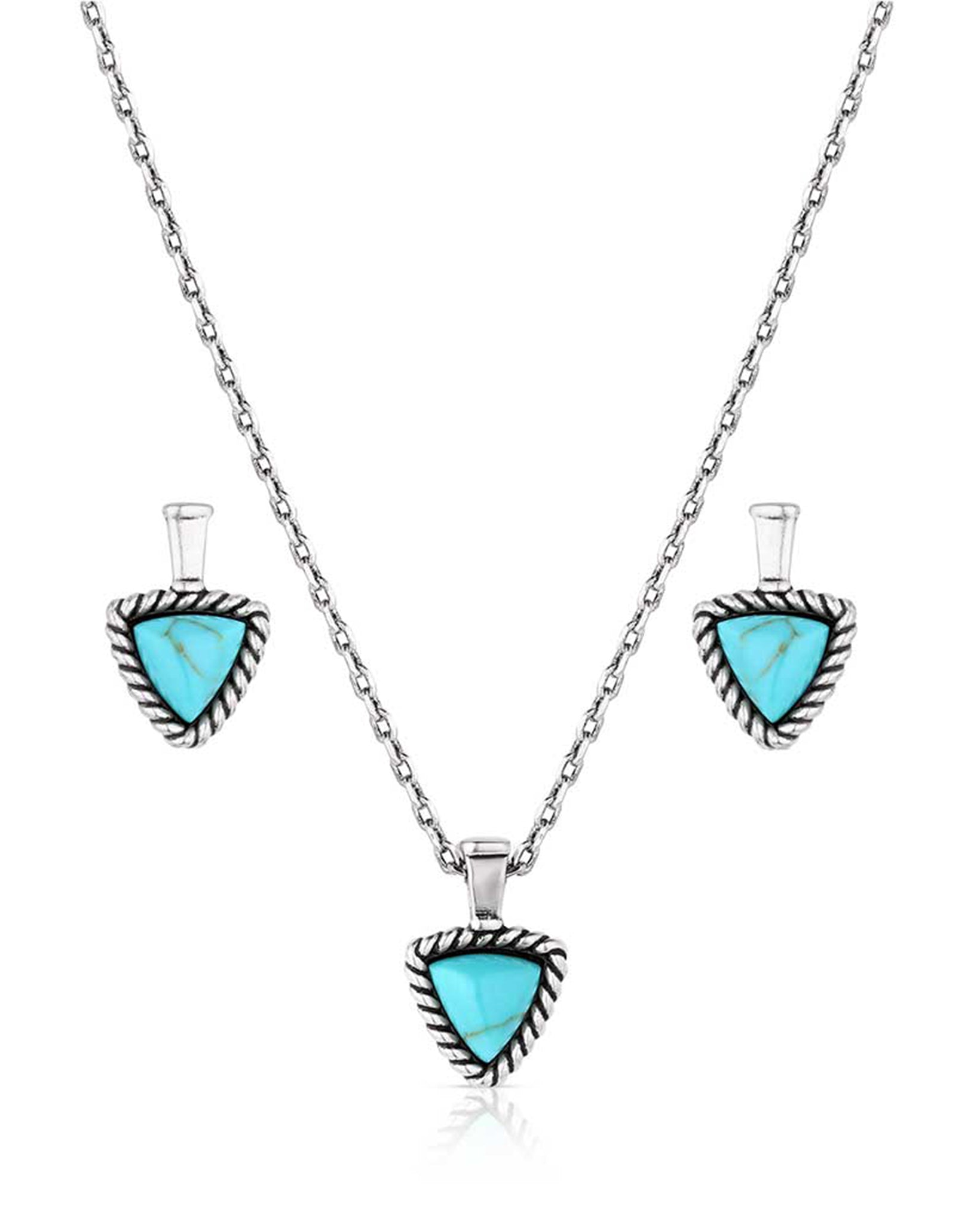 Braided Journey Turquoise Jewelry Set by Montana Silversmiths from Skip’s Western Outfitters | MON-JS6109-O/S