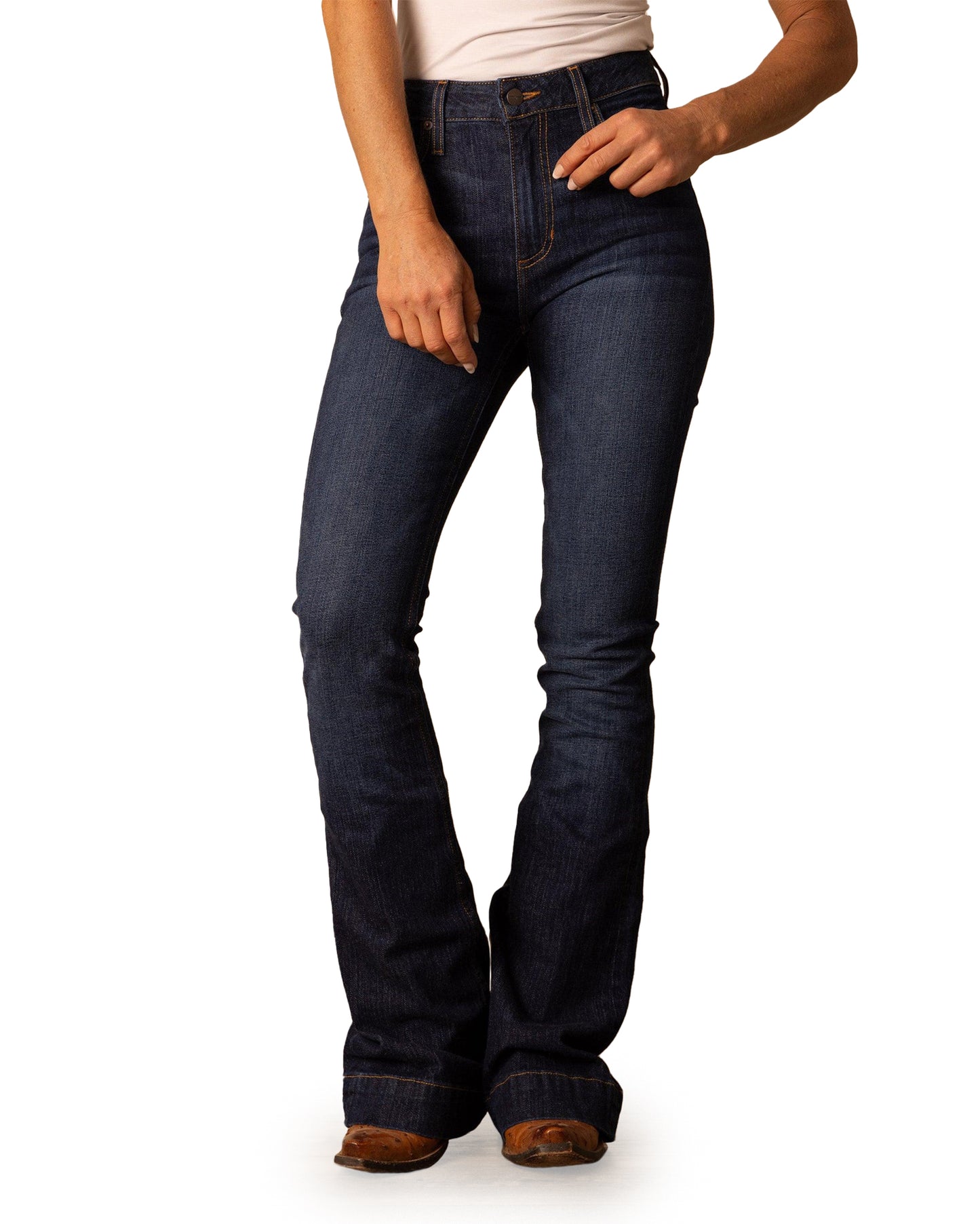 Kimes Ranch Women's Jennifer High Rise Flare Jeans in Blue at Skip's Western Outfitters