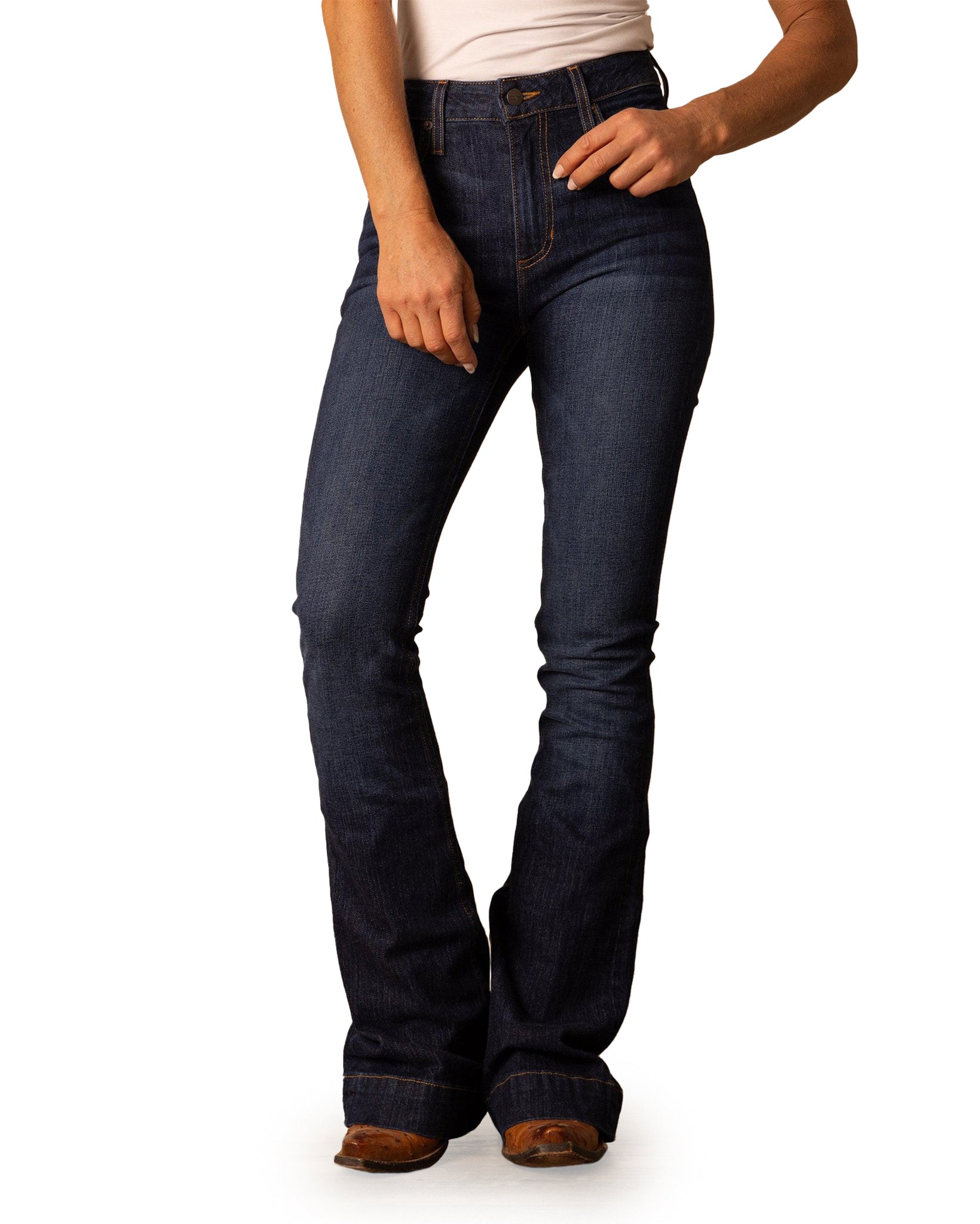 Kimes Ranch Women's Jennifer High Rise Flare Jeans in Blue at Skip's Western Outfitters
