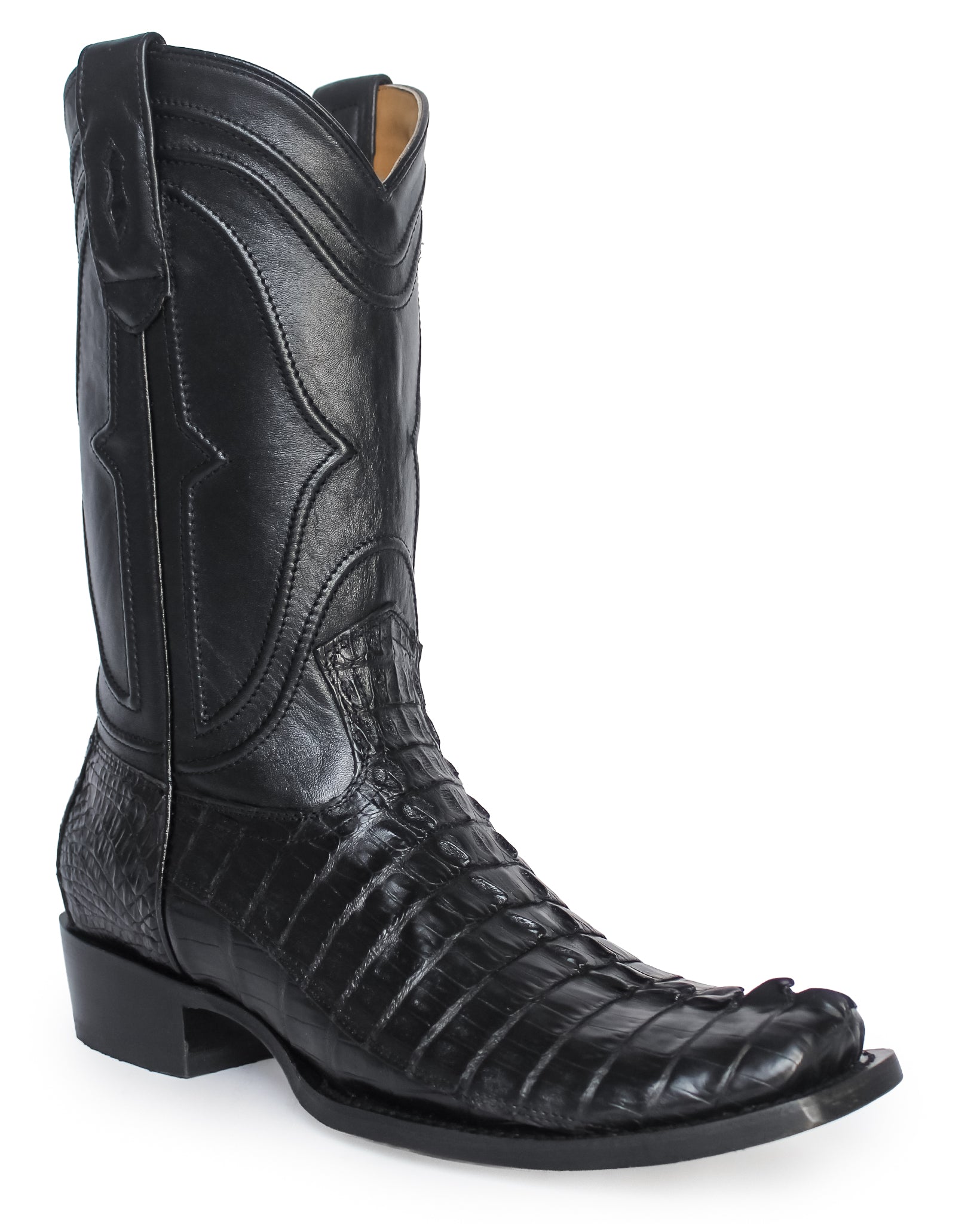 Men's Cutter Toe Caiman Tail Western Boots - 740105 by King Exotic from Skip’s Western Outfitters | KEB-740105-070-EE
