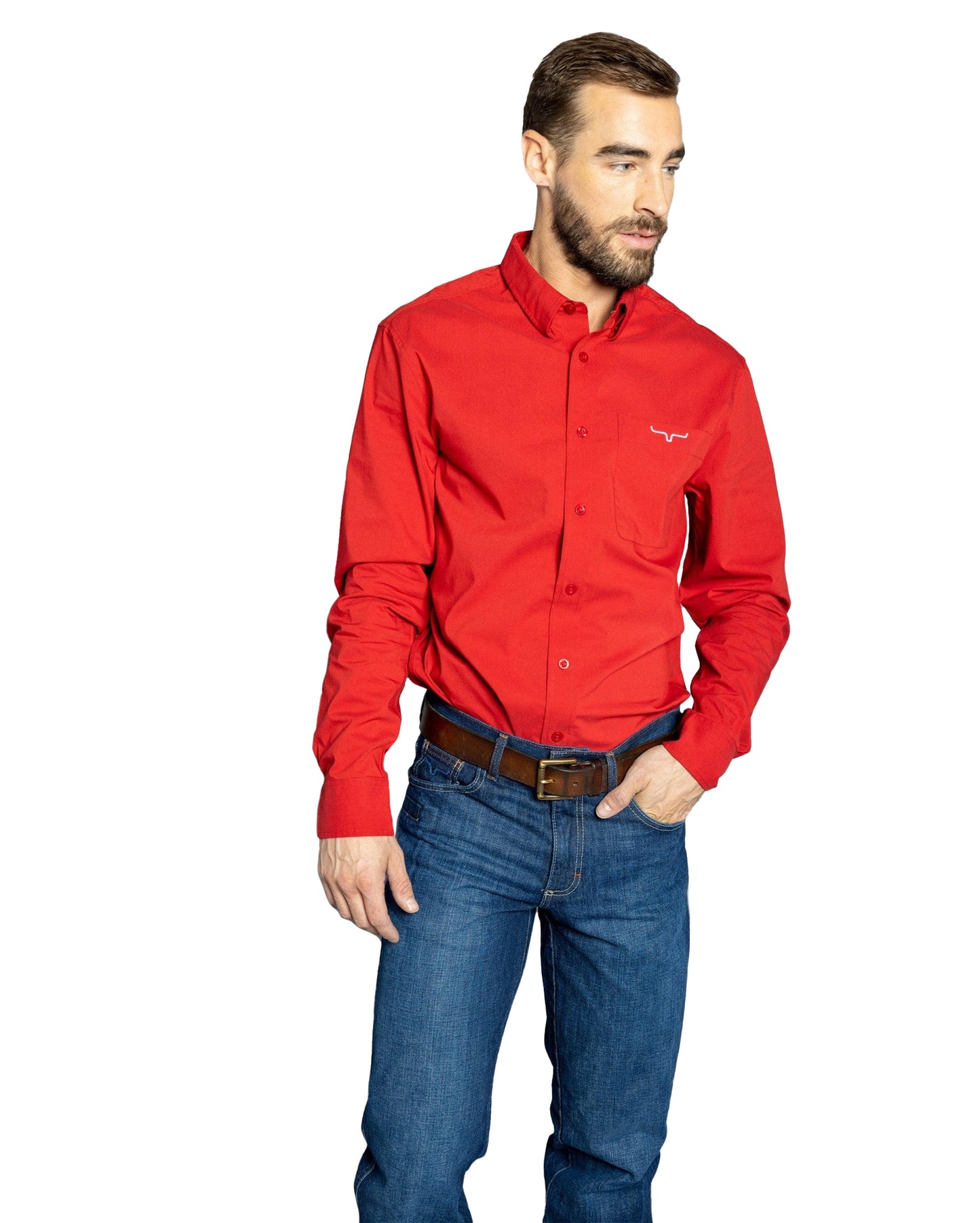 Kimes Ranch Men's Kr Team Long Sleeve Shirt in Red at Skip's Western Outfitters