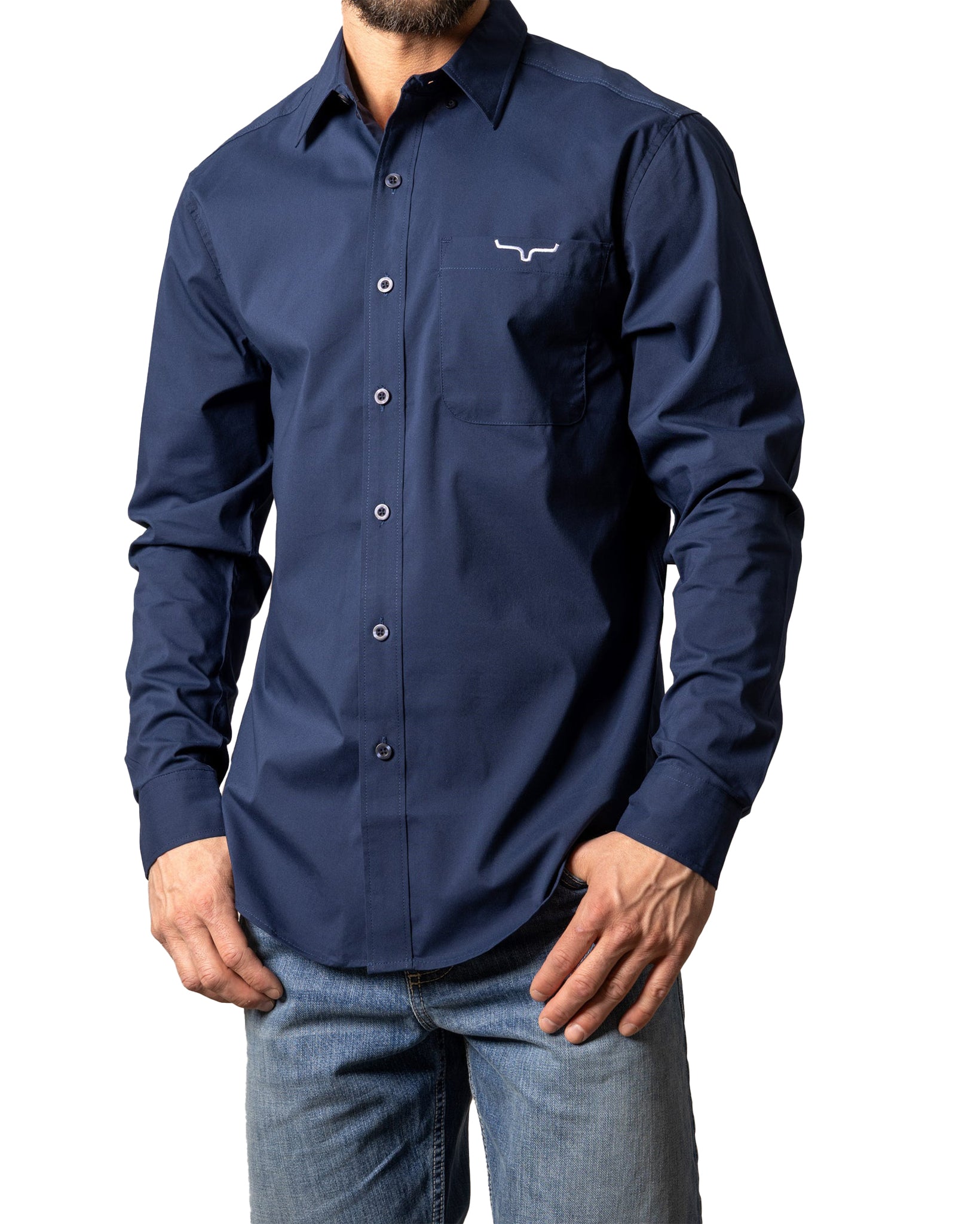 Kimes Ranch Men's Kr Team Long Sleeve Shirt in Navy at Skip's Western Outfitters