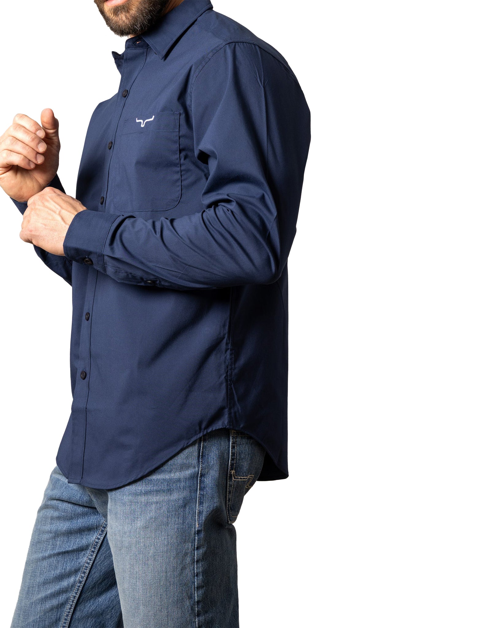 Kimes Ranch Men's Kr Team Long Sleeve Shirt in Navy at Skip's Western Outfitters