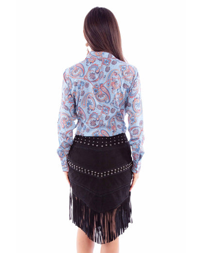 Women's Fringe Leather Skirt
