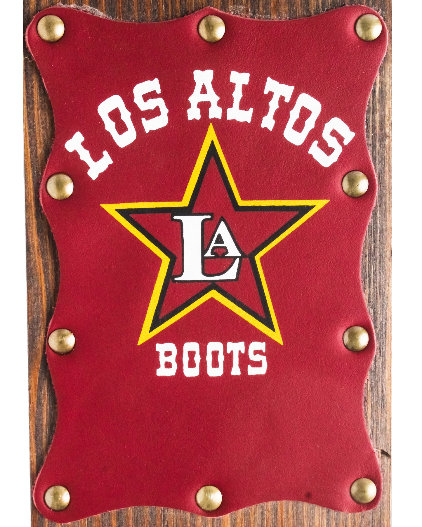 Red Leather with Gold Studs Boot Jack