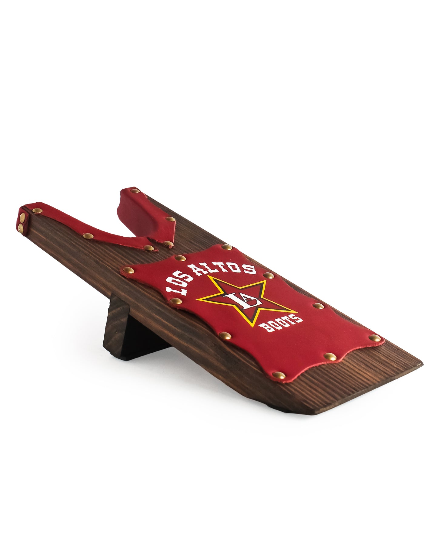 Red Leather with Gold Studs Boot Jack