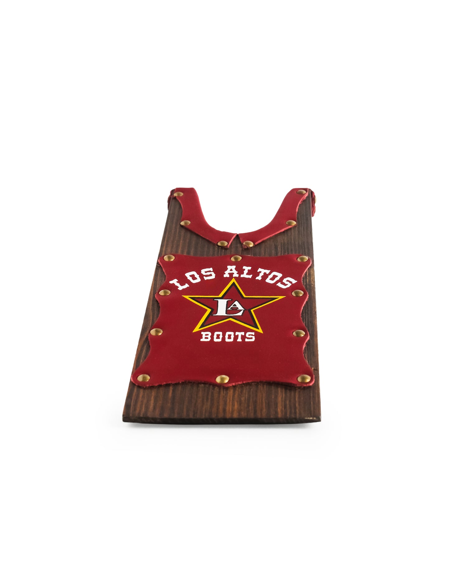 Red Leather with Gold Studs Boot Jack