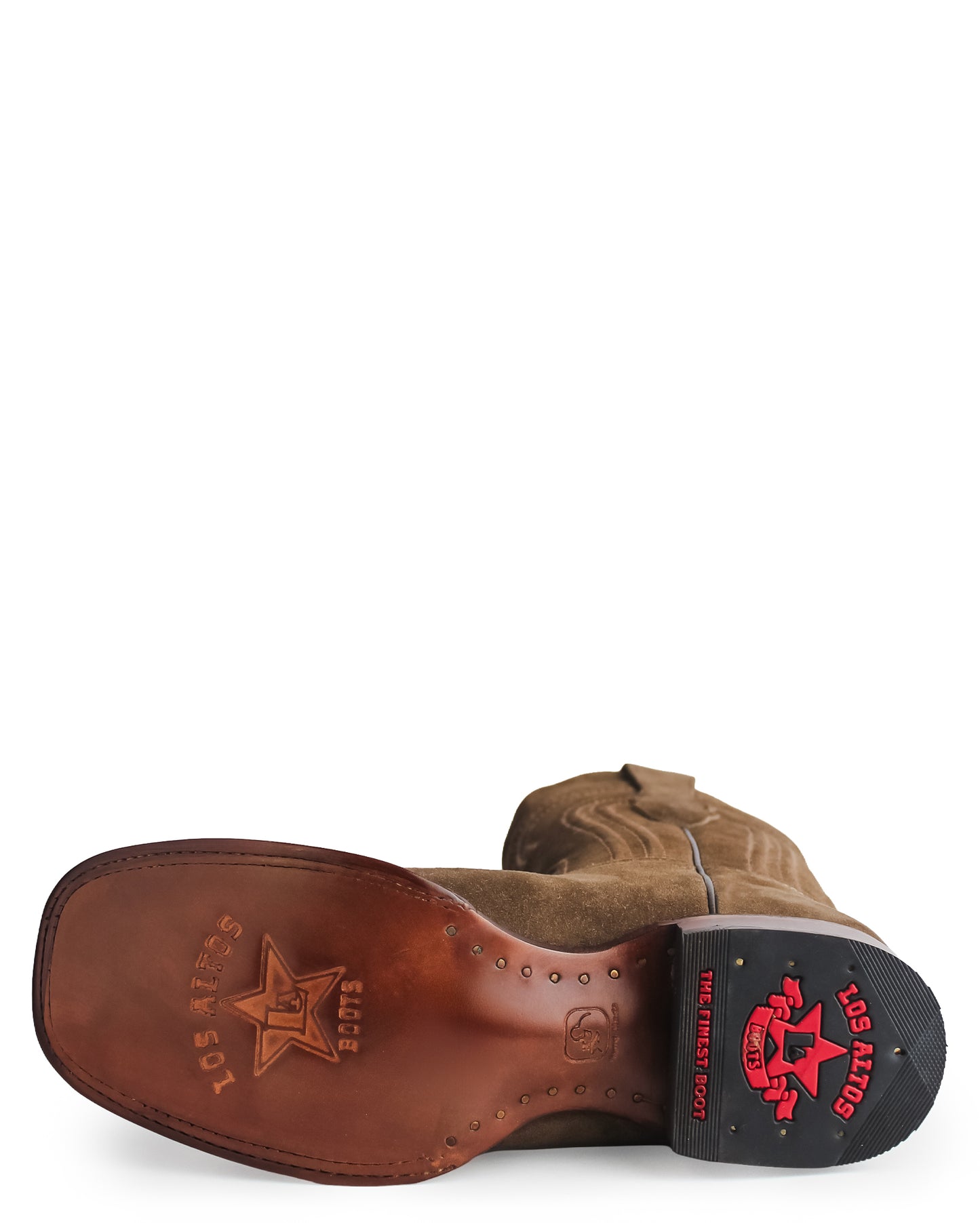 Men's Genuine Suede Wide Square Toe Western Boots - 8226660