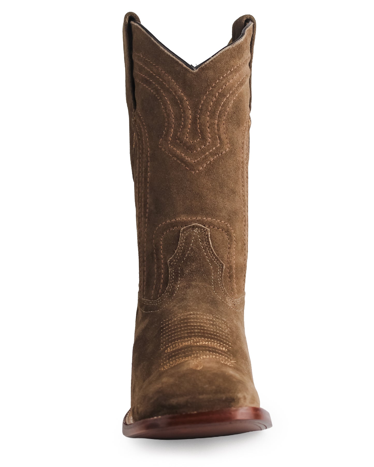 Men's Genuine Suede Wide Square Toe Western Boots - 8226660
