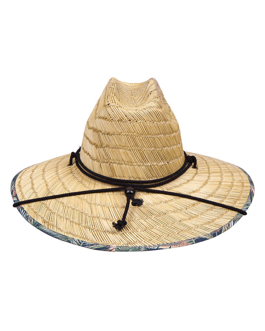 Straw Floral Print Lifeguard Hat by LTC Hats from Skip’s Western Outfitters | LTC-LM9-A-S-PALM-LEAVES