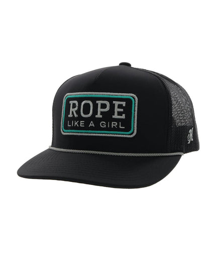 Rope Like A Girl Pink / Purple / Teal Feather Pattern / Black 6 - 2249T-Tlbk by Hooey from Skip’s Western Outfitters | HOO-2249T-TLBK-OSFA