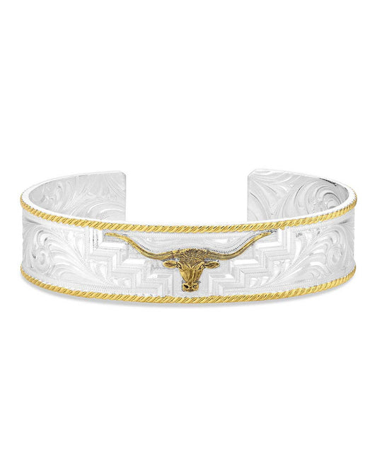 Longhorn Trails Cuff Bracelet by Montana Silversmiths from Skip’s Western Outfitters | MON-BC6145-O/S