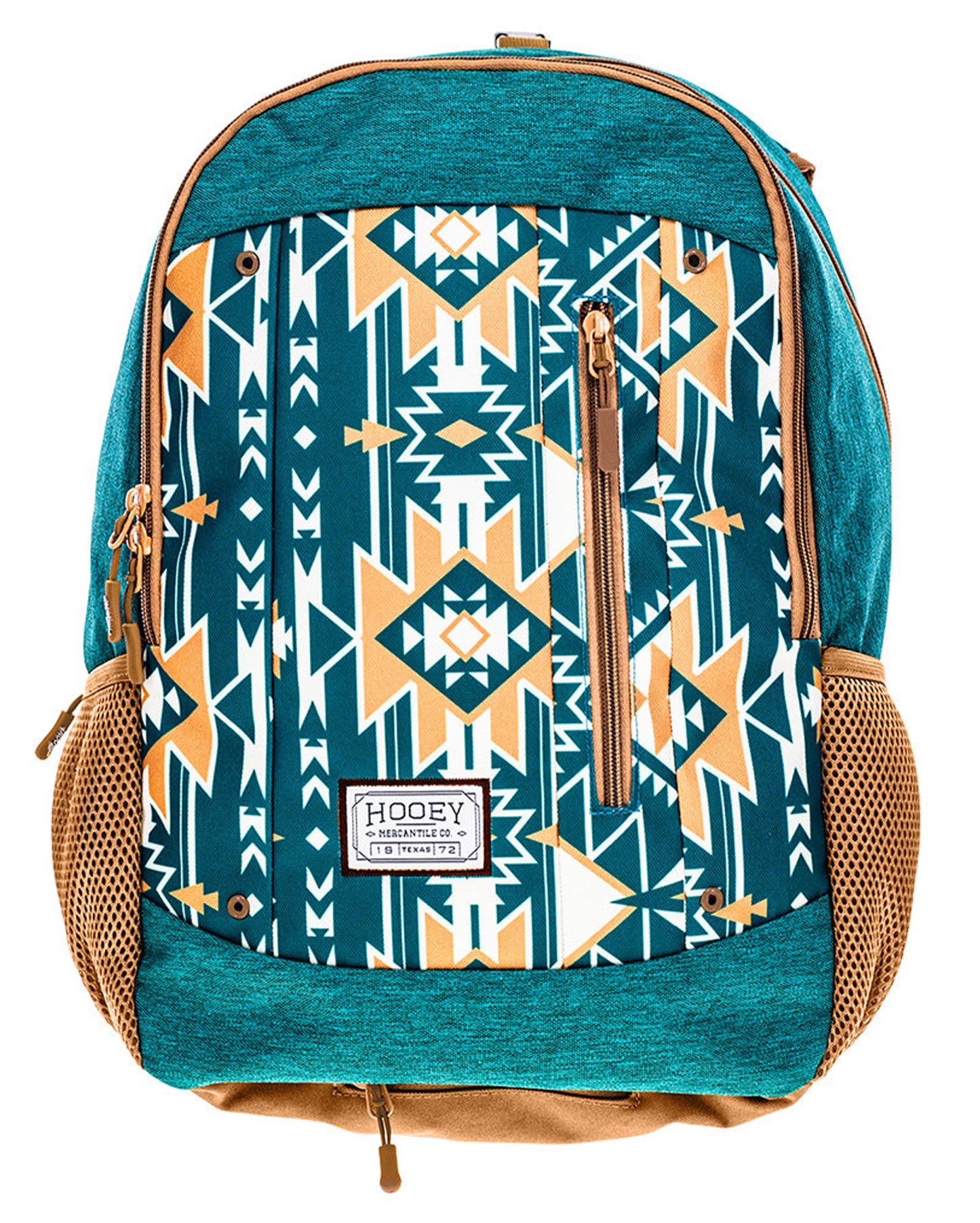 Rockstar Backpack Teal / White Aztec Front Panel With Teal / Tan Accents - Bp072Tlaz by Hooey from Skip’s Western Outfitters | HOO-BP072TLAZ