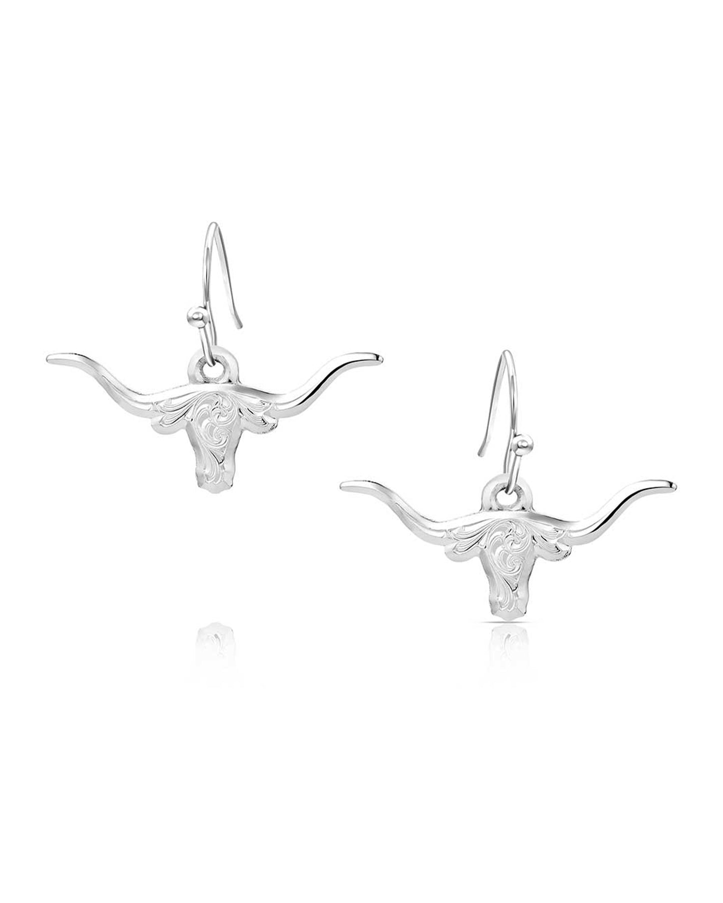 Out West Longhorn Earrings by Montana Silversmiths from Skip’s Western Outfitters | MON-ER6139-O/S