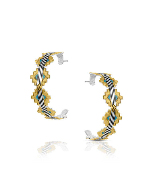 Painted Sky Hoop Earrings by Montana Silversmiths from Skip’s Western Outfitters | MON-ER6154-O/S