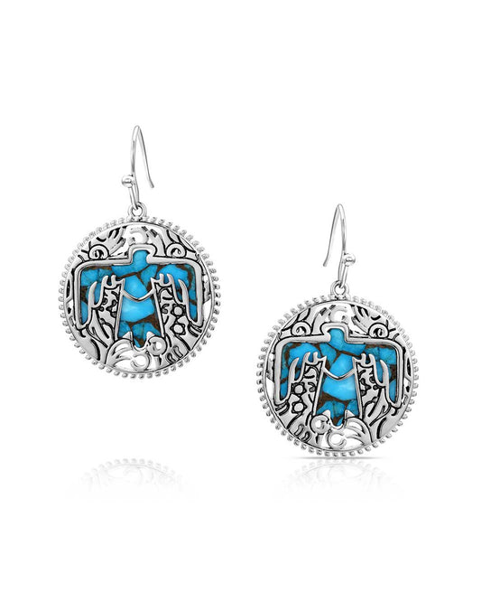 Strength Of The Thunderbird Earrings by Montana Silversmiths from Skip’s Western Outfitters | MON-ER6184-O/S