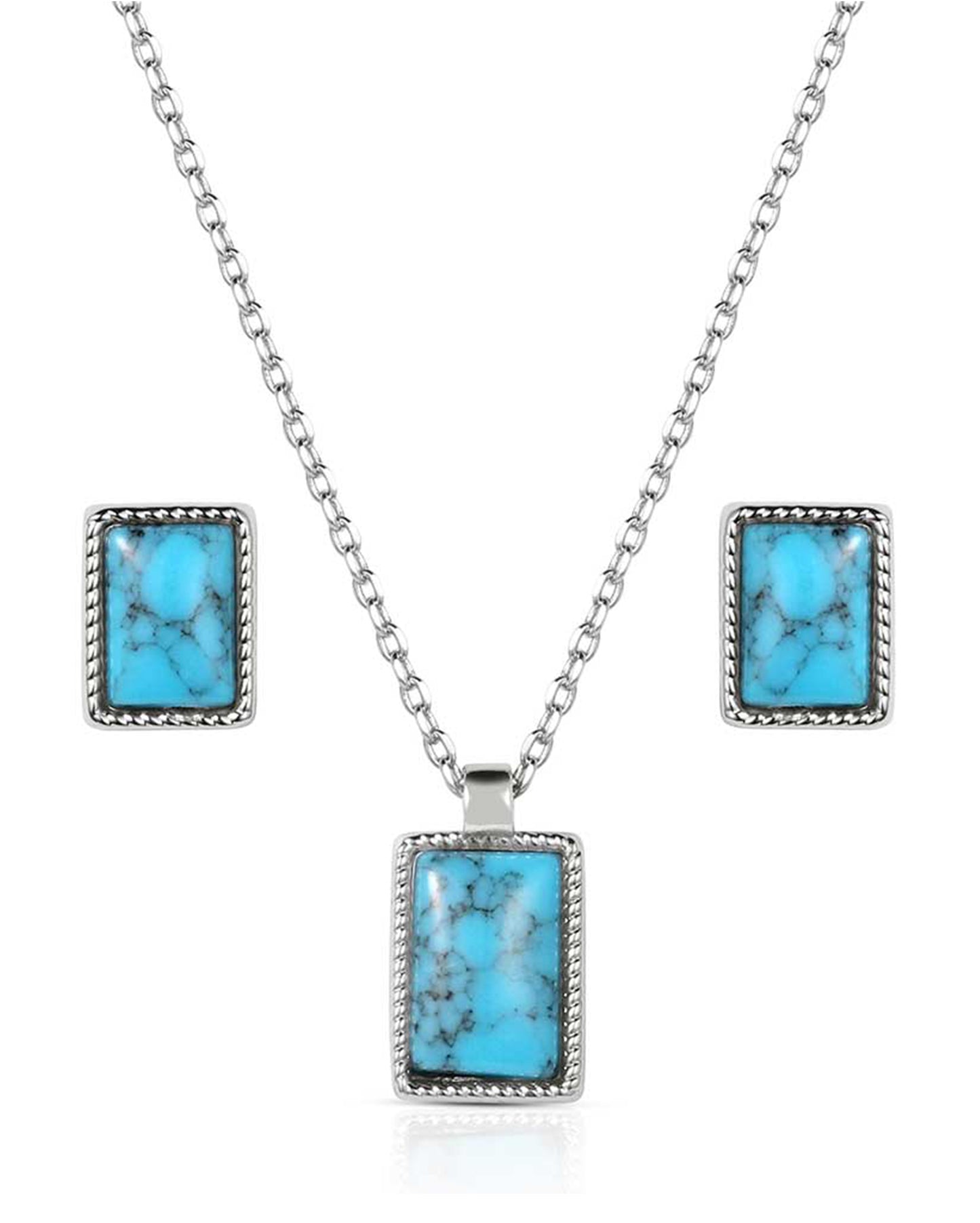 Rio River Blue Jewelry Set by Montana Silversmiths from Skip’s Western Outfitters | MON-JS6312-O/S