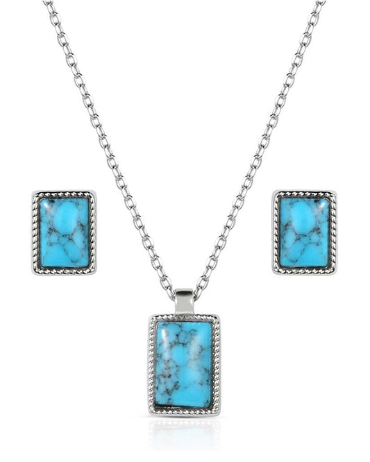 Rio River Blue Jewelry Set by Montana Silversmiths from Skip’s Western Outfitters | MON-JS6312-O/S