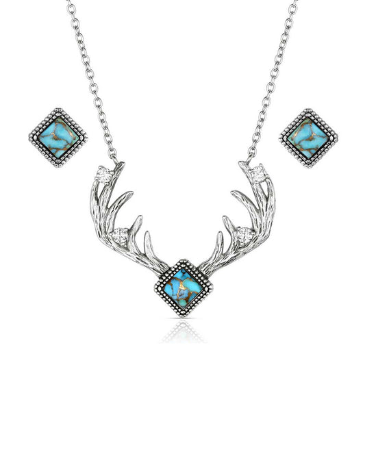 Rugged Beauty Turquoise Jewelry Set by Montana Silversmiths from Skip’s Western Outfitters | MON-KTJS6330-O/S