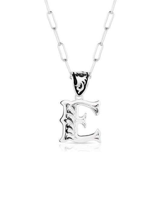 Western Initial E Necklace by Montana Silversmiths from Skip’s Western Outfitters | MON-NC6096-E-O/S