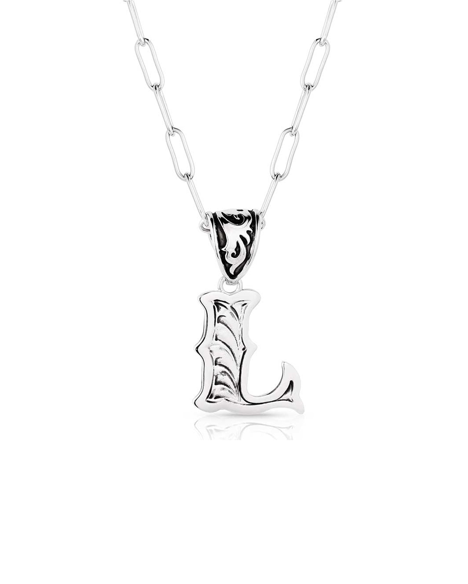 Western Initial L Necklace by Montana Silversmiths from Skip’s Western Outfitters | MON-NC6096-L-O/S