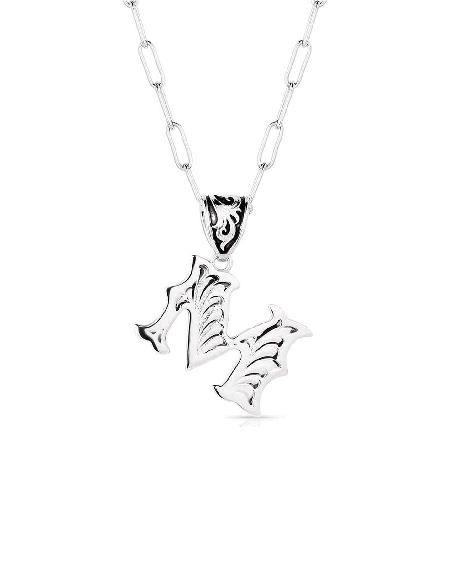 Western Initial M Necklace by Montana Silversmiths from Skip’s Western Outfitters | MON-NC6096-M-O/S