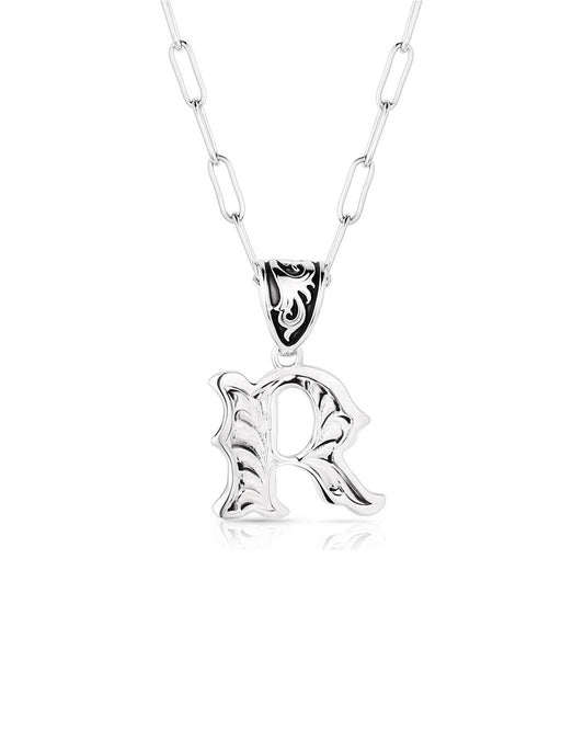 Western Initial R Necklace by Montana Silversmiths from Skip’s Western Outfitters | MON-NC6096-R-O/S
