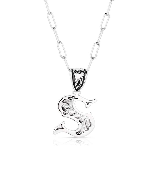 Western Initial S Necklace by Montana Silversmiths from Skip’s Western Outfitters | MON-NC6096-S-O/S