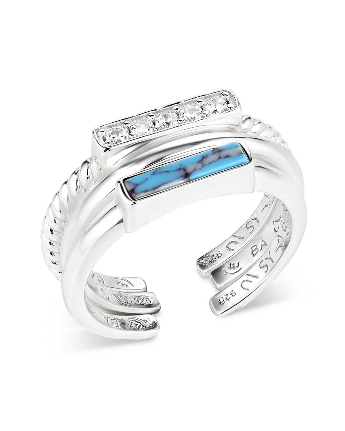 Triple Threat Stacked Ring Set by Montana Silversmiths from Skip’s Western Outfitters | MON-RG6218-O/S