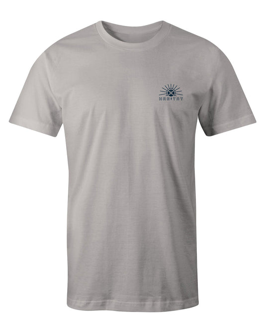 Sunnyside Habitat Chrome Short Sleeve Polyester / Spandex Blend T-Shirt With Multi Color Circle Logo On Back - Ht1800Gy by Hooey from Skip’s Western Outfitters | HOO-HT1800GY-S