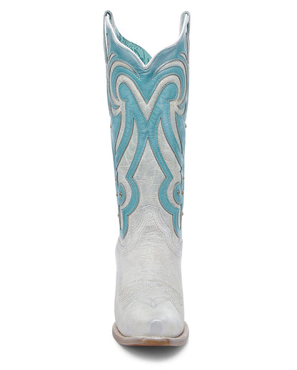 Women's Laser Embroidery & Studs Western Boots