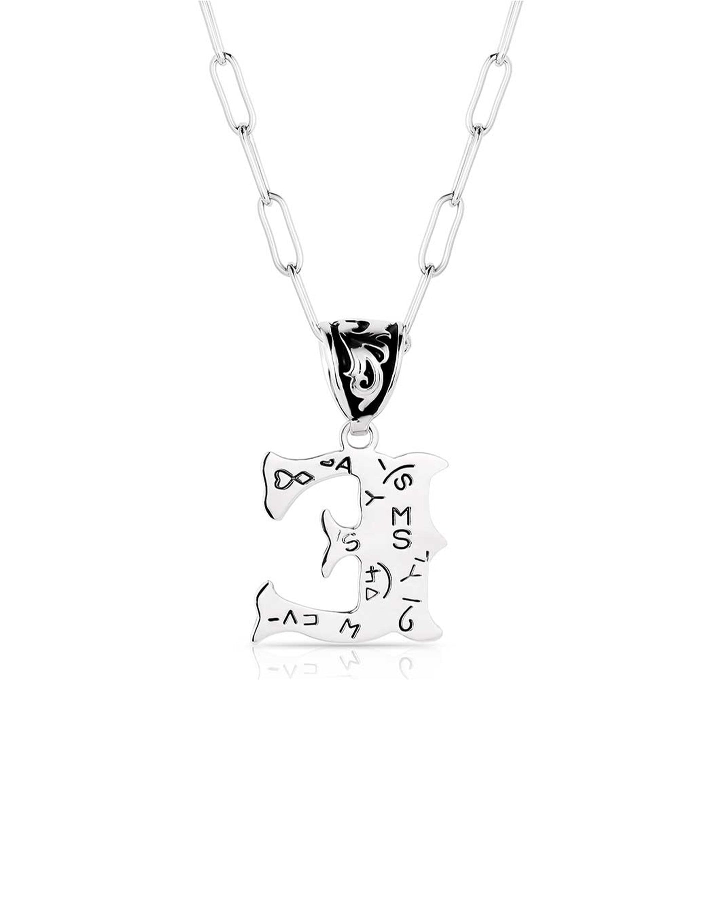 Western Initial E Necklace