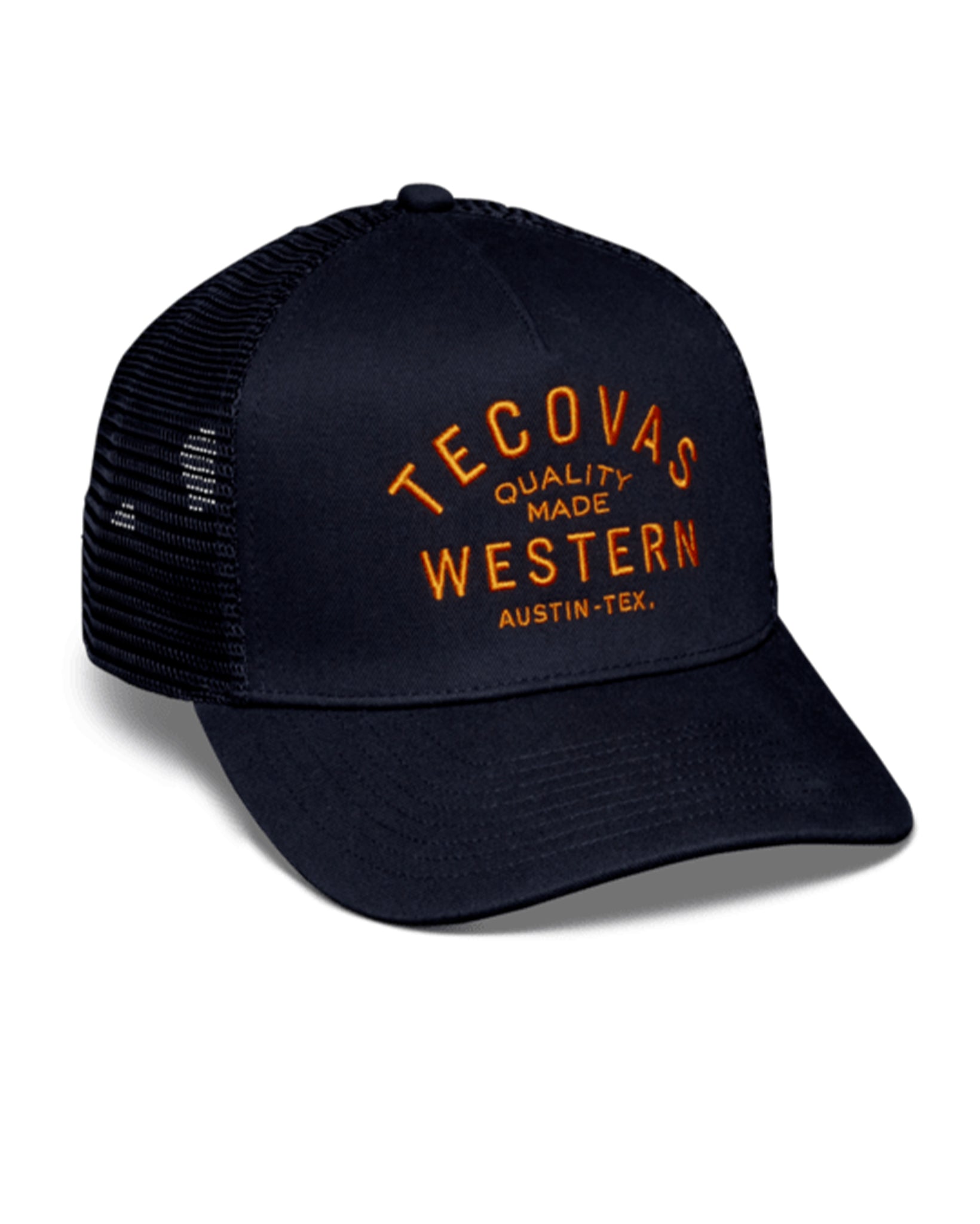 Western Five-Panel Trucker Cap by Tecovas from Skip’s Western Outfitters | TEC-30259-BKO-OS
