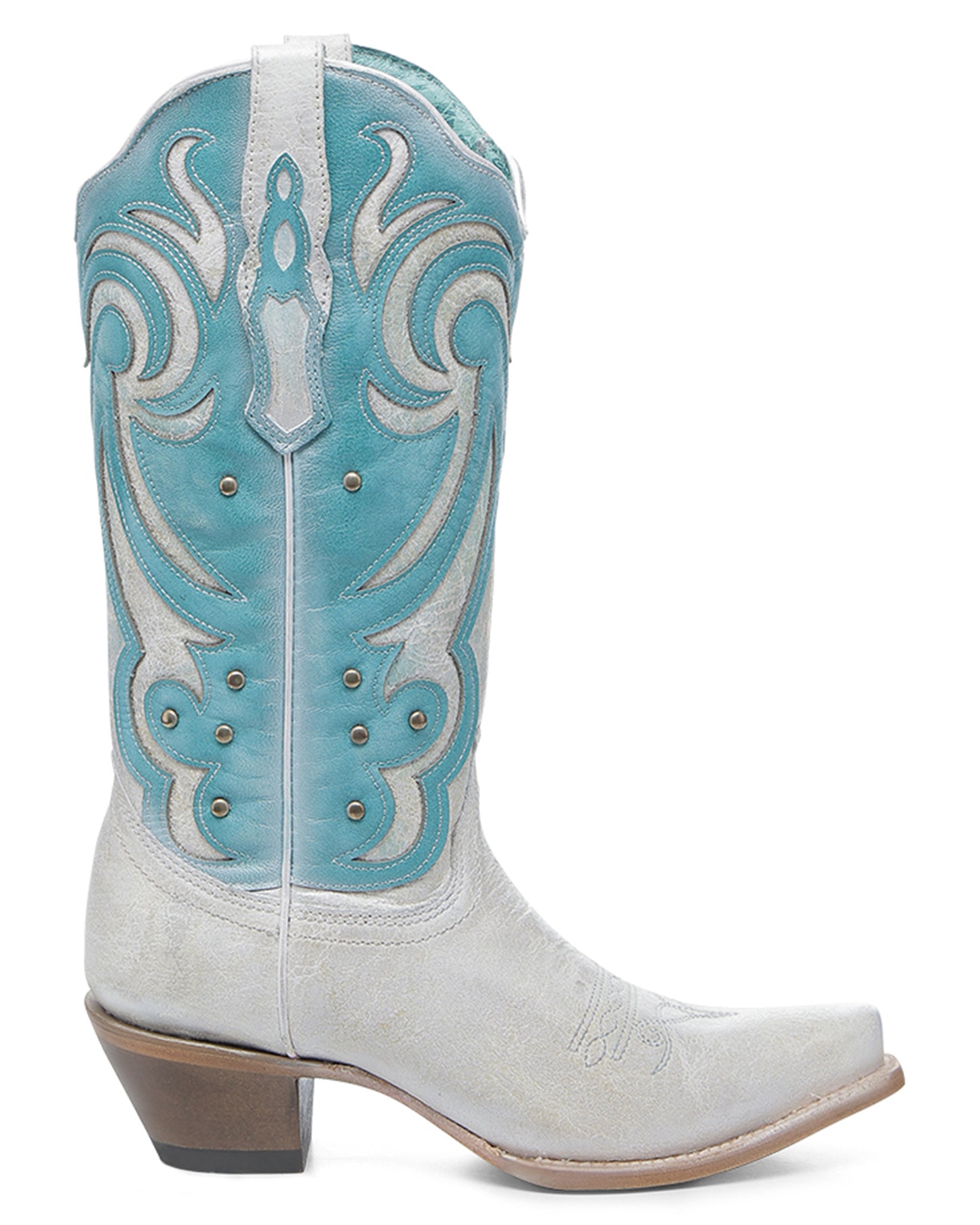 Women's Laser Embroidery & Studs Western Boots